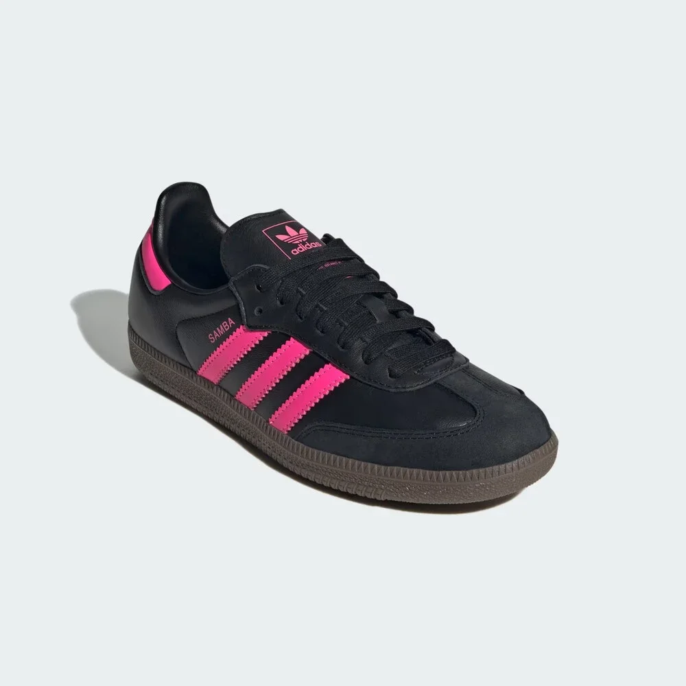 Adidas Samba OG JS1386 Sneakers Women's US 6 Black Pink Lifestyle Shoes SHOP551